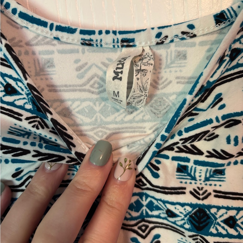 Mudd Teal and Black Tribal Print Dress